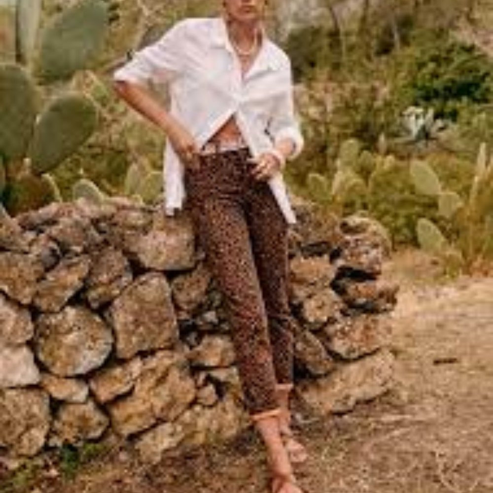 NWT Sezane Leopard Camel Trousers